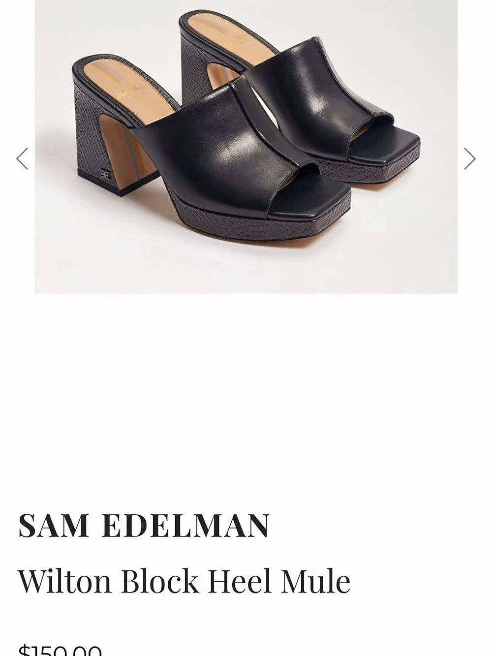 Sam Edelman Wilton Block Heel Mule Black